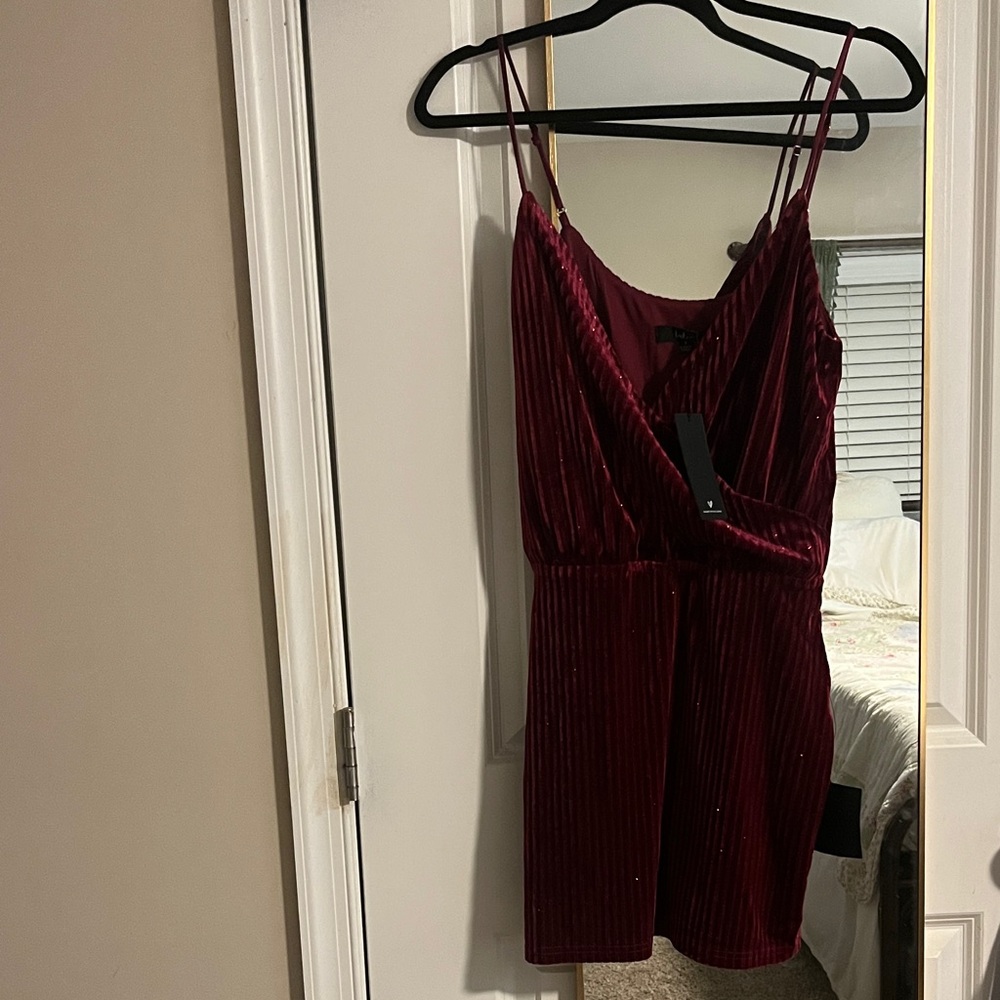 Lulu's Burgundy Velvet Dress